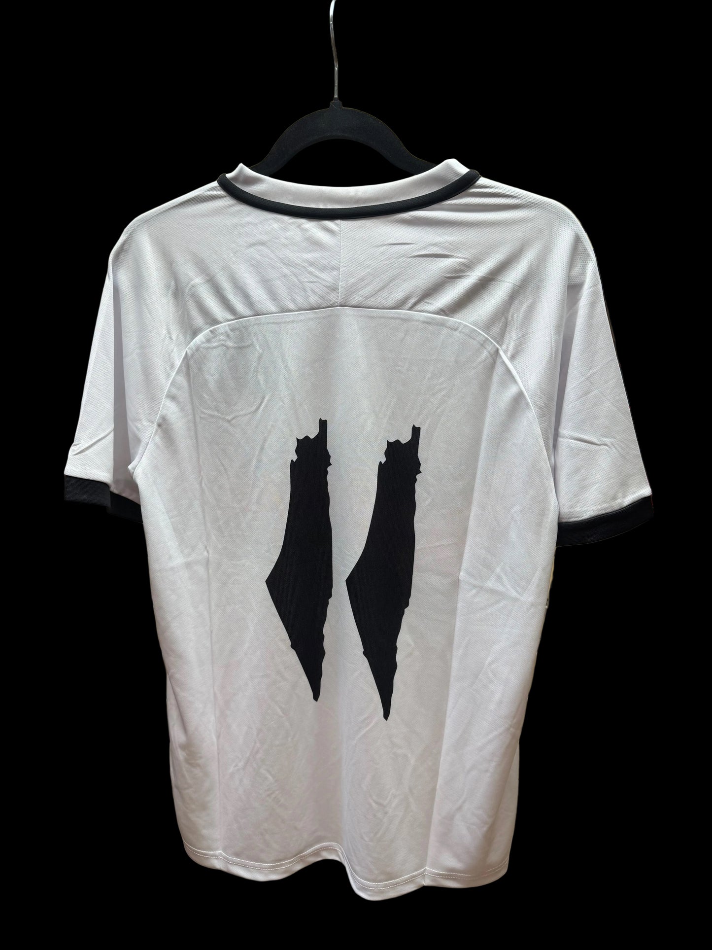 White “FC Palestina” with Embroidered Patch Jersey (Chevron Flag Design) Pali Colors