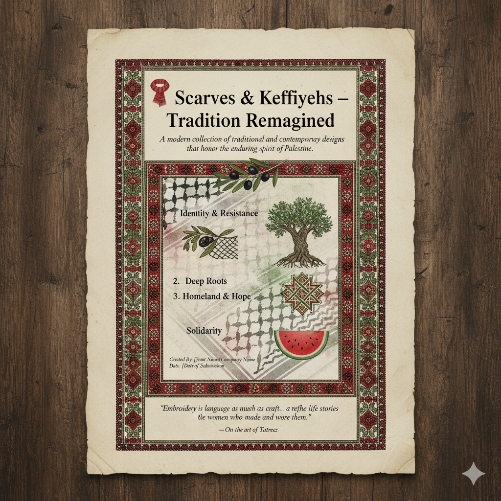 🧣 Scarves & Keffiyehs – Tradition Reimagined