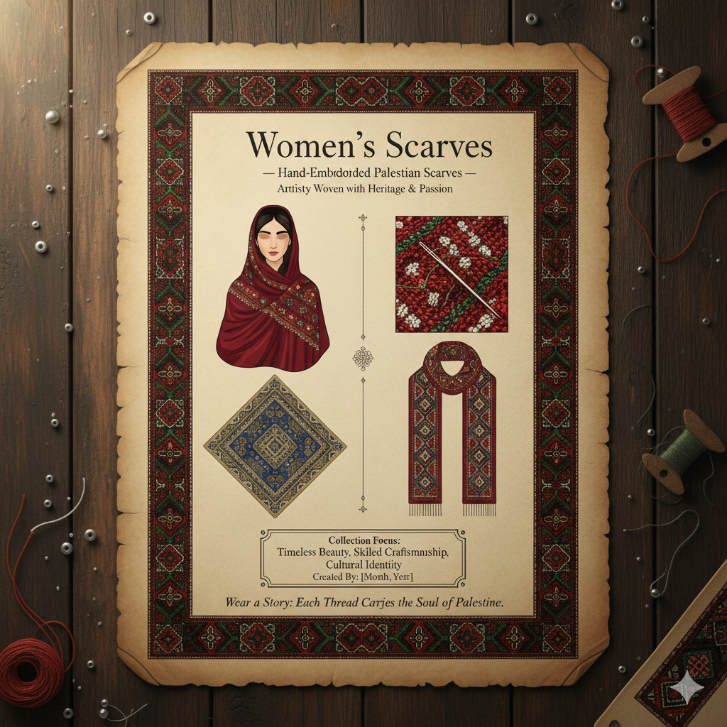 Women’s Scarves — Hand-Embroidered Palestinian Scarves