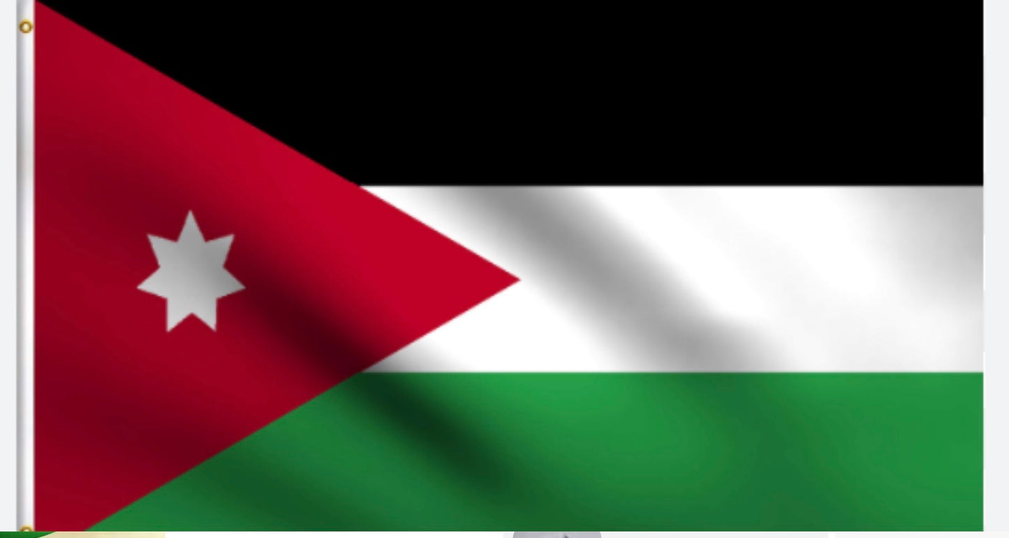 Jordanian Flag – Outdoor Polyester 4x6 ft | Al Falastini™