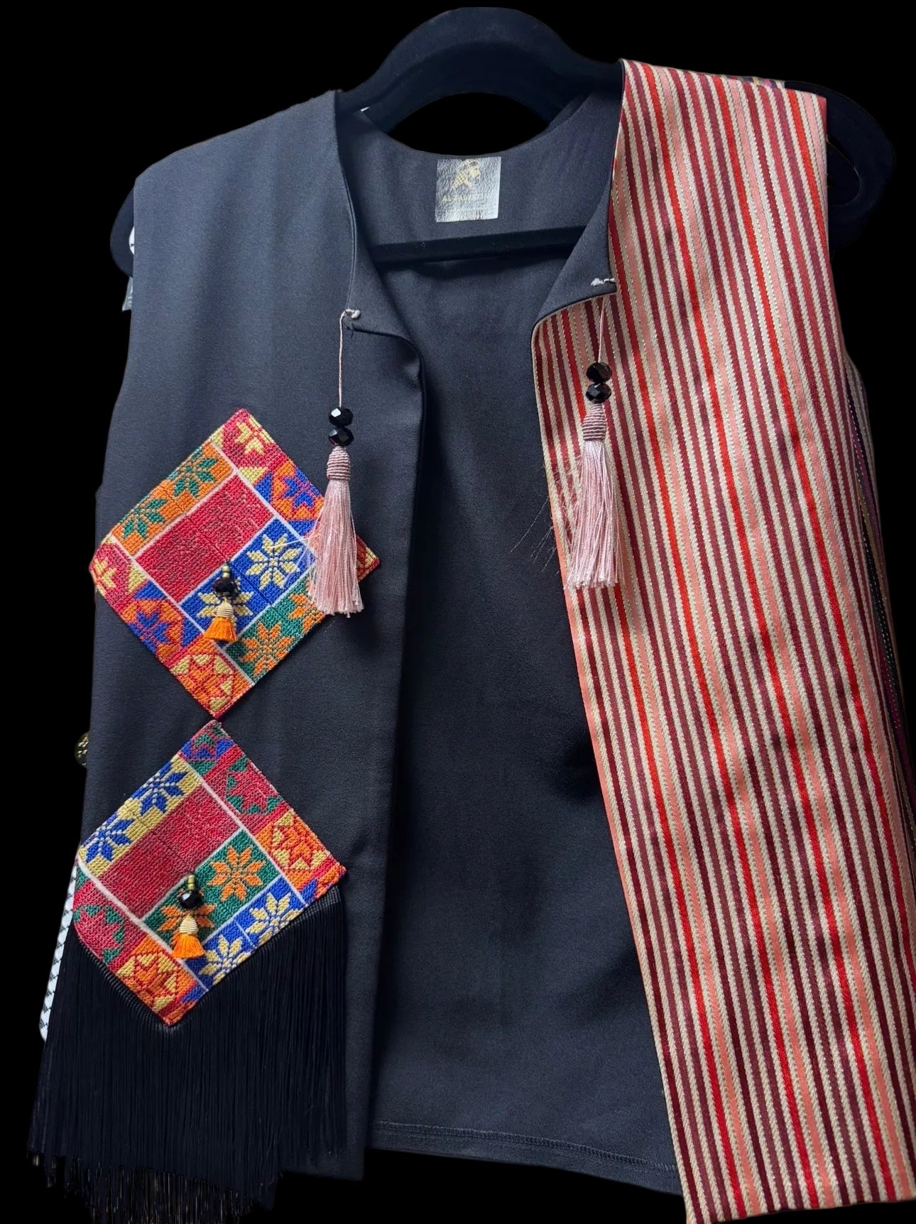 Tatreez Vest with Square Panels – Made in Palestine