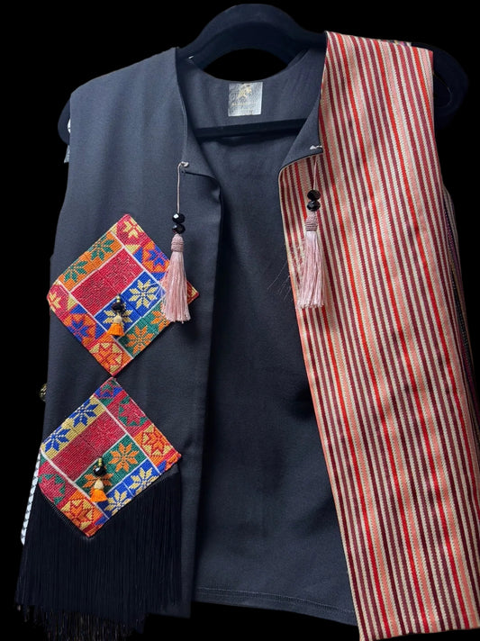 Tatreez Vest with Square Panels – Made in Palestine