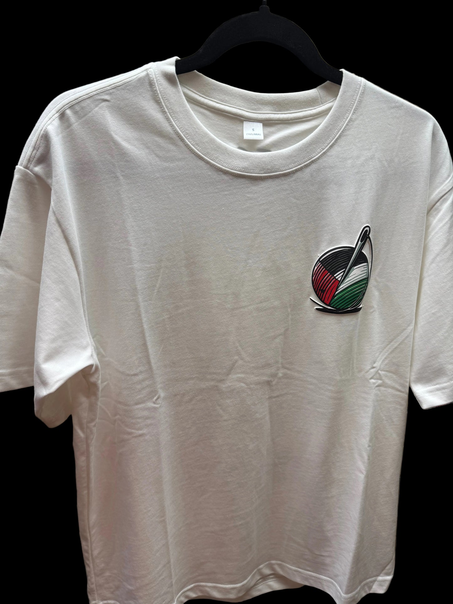 White Palestine Shirt – Real Puff Print (Front & Back) – Handmade in Palestine
