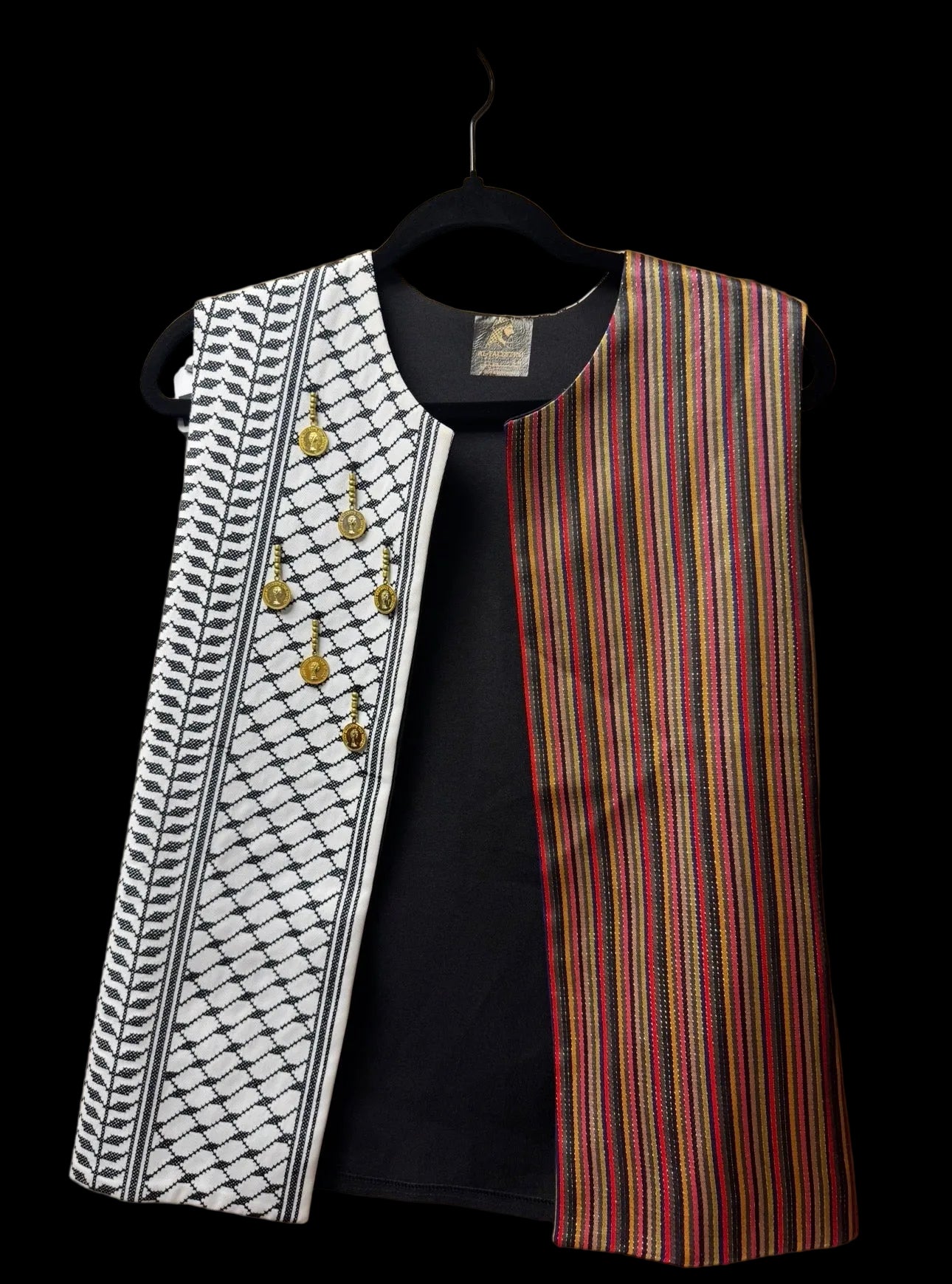 Tatreez Embroidered Vest – Black with Hatta Design