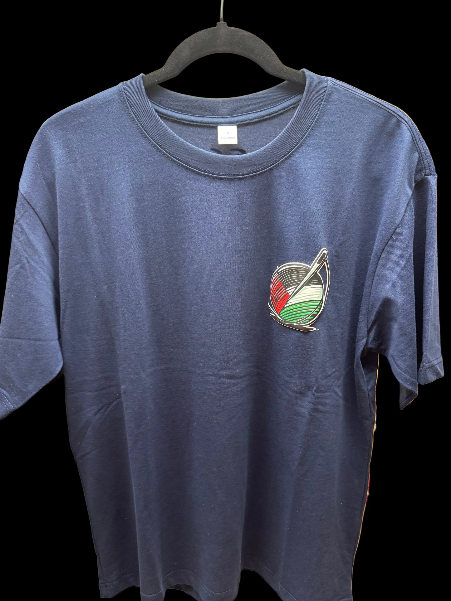 Blue Palestine Puff Print Shirt – Raised 3D Puff Graphic – Handmade in Palestine