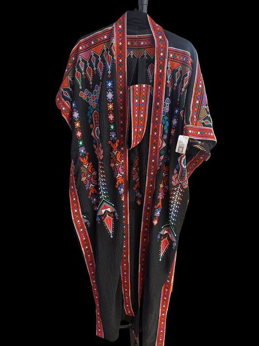 Handmade Palestinian Open Tatreez Abaya