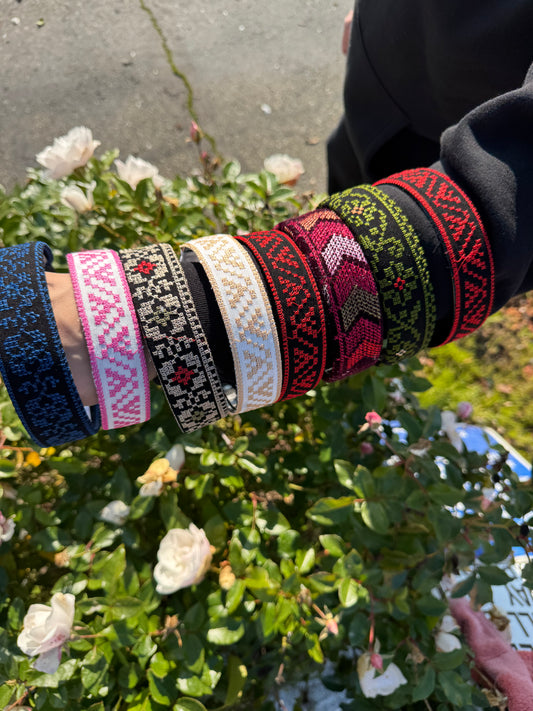 Embroidered Palestinian Tatreez Headbands