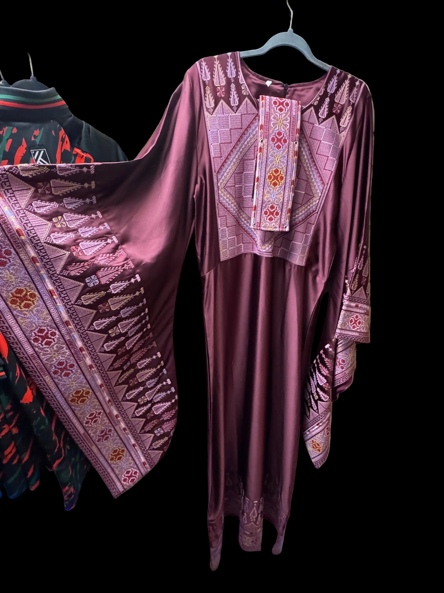 Burgundy Tatreez Palestinian Thobe – Made in Palestine