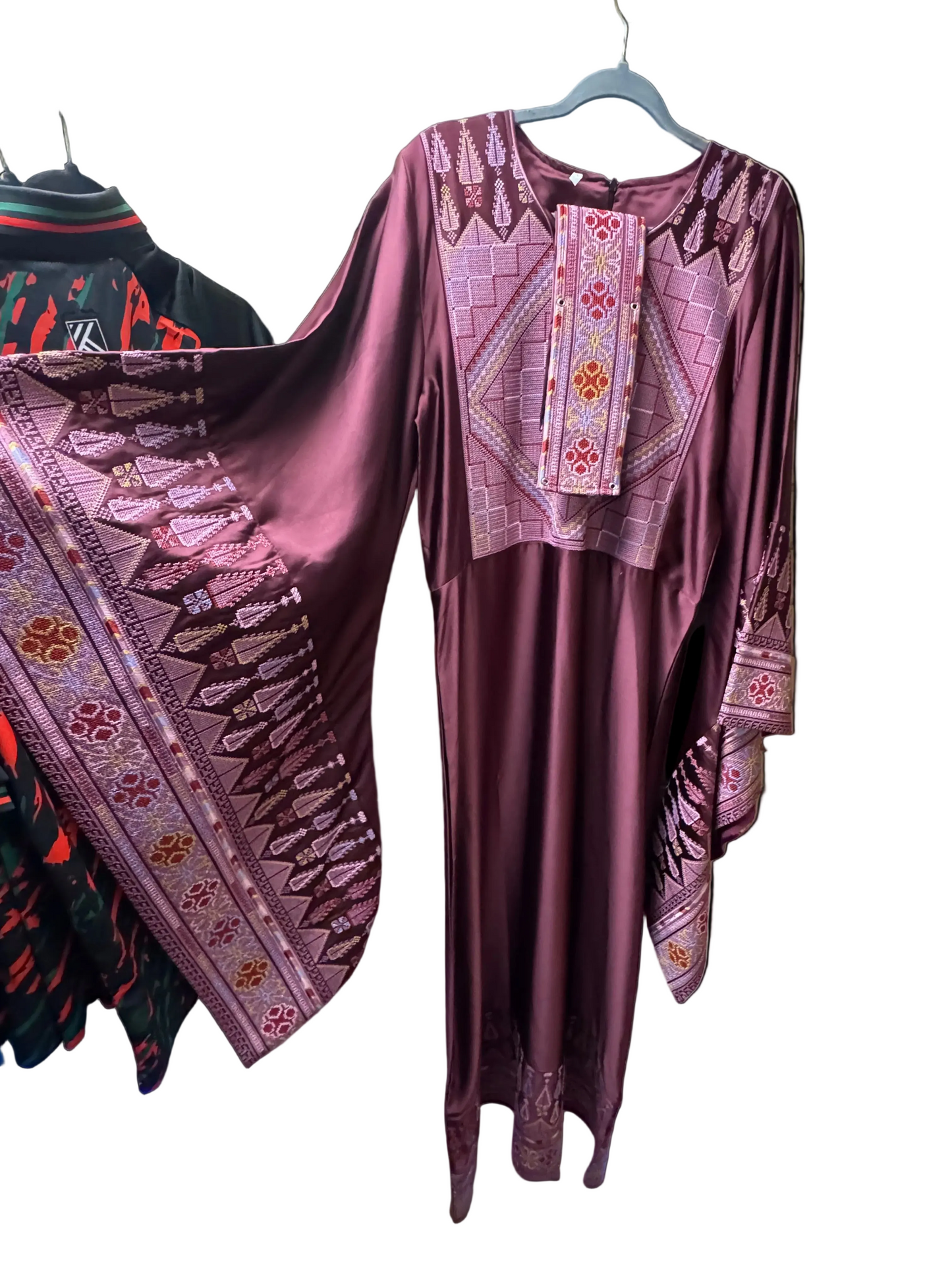 Burgundy Tatreez Palestinian Thobe – Made in Palestine