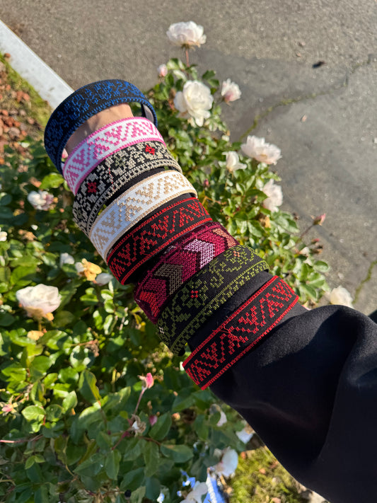 Embroidered Palestinian Tatreez Headbands