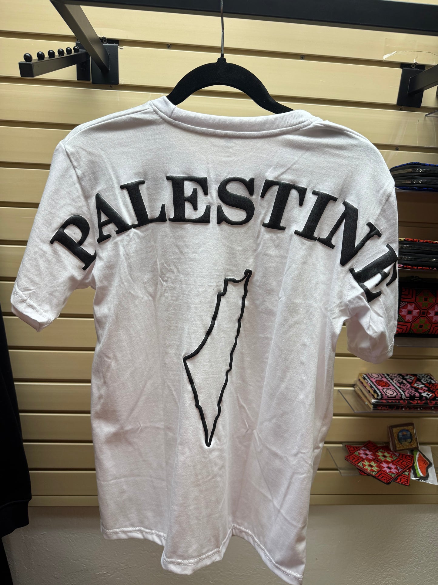 Palestine Embroidery/ Puff Print Shirt – Real Stitched Design – Handmade in Palestine