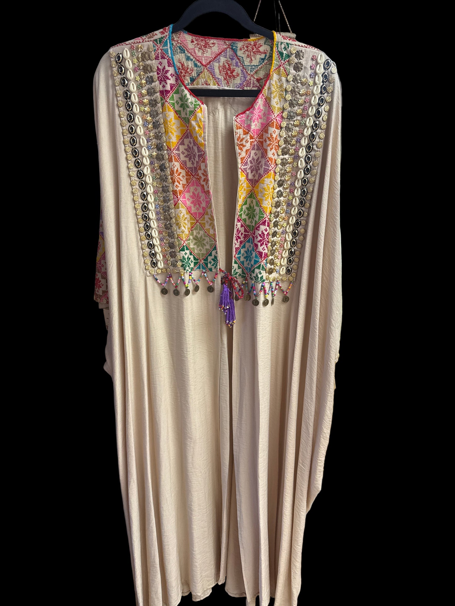 Handmade Palestinian Open Tatreez Abaya