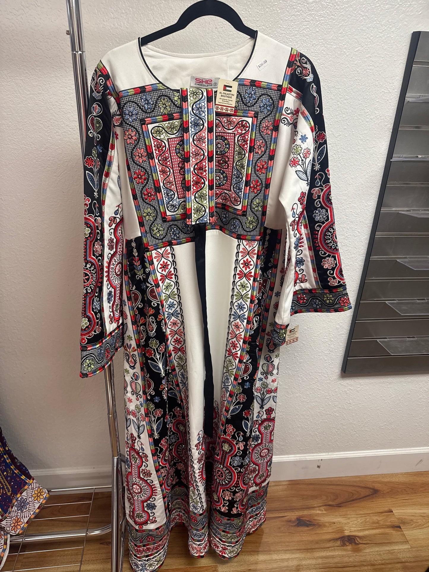 Authentic Palestinian Tatreez Thobe – Unique One-of-a-Kind Designs (Handmade in Palestine) 2- Piece with Belt