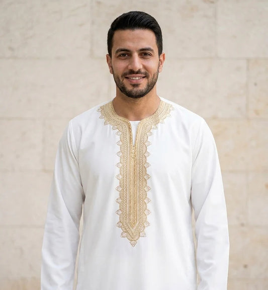 Attire by Yusuf Moroccan Thobe – Classic White
