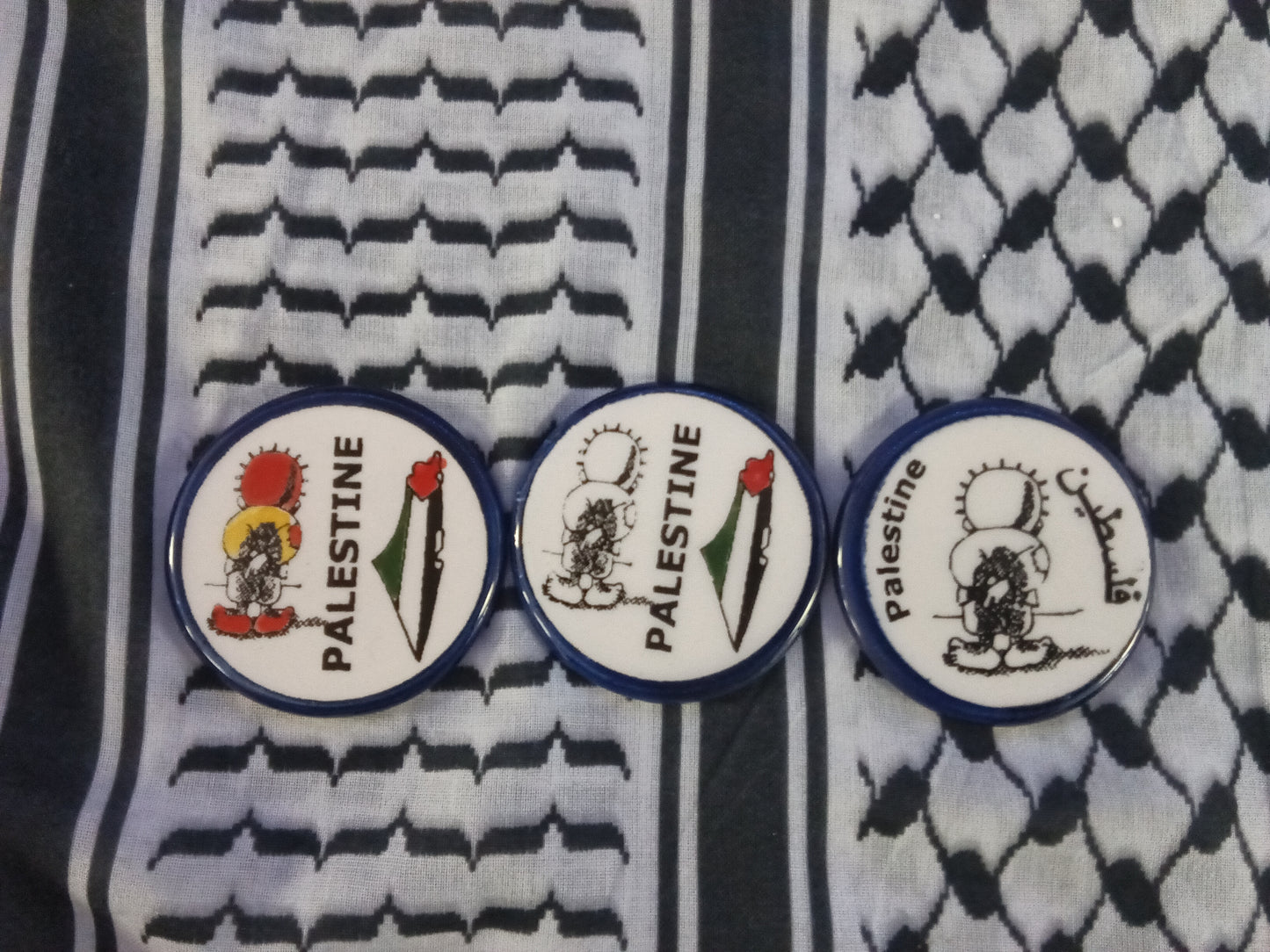 Small circular clay-made in Palestine magnets