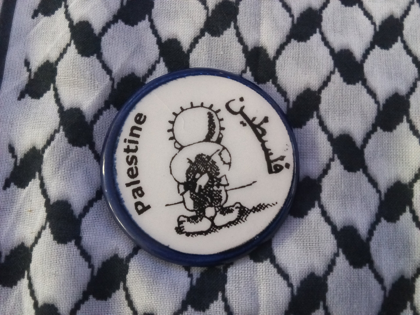 Small circular clay-made in Palestine magnets