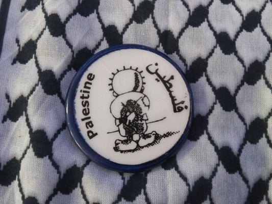 Small circular clay-made in Palestine magnets