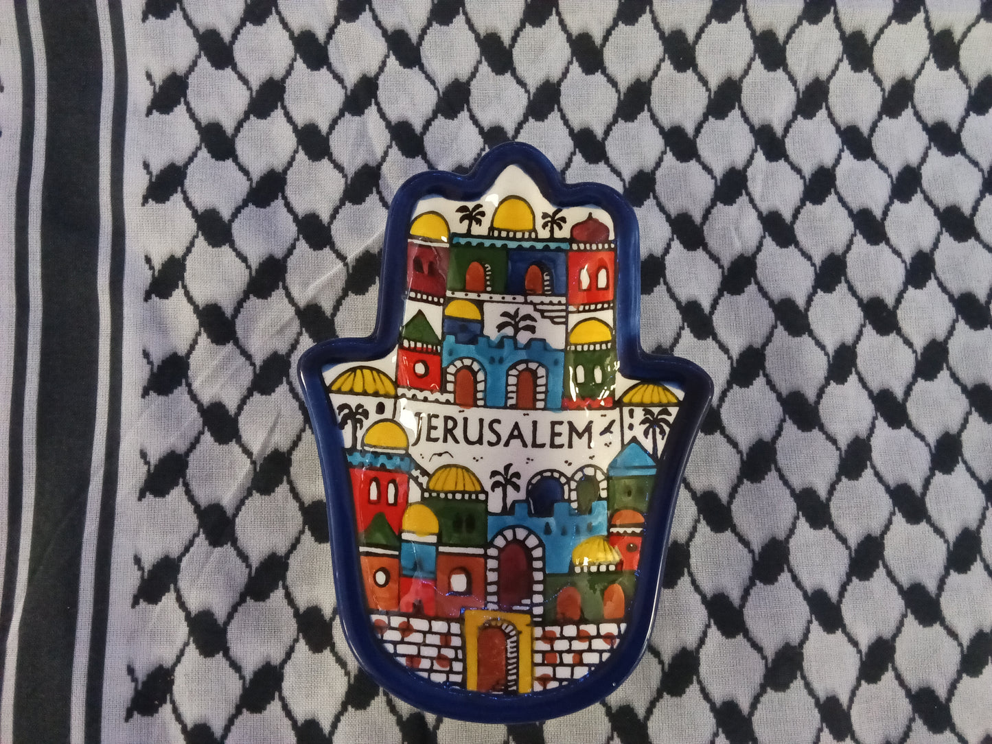 Small Hand-Designed Plate clay made in Jerusalem