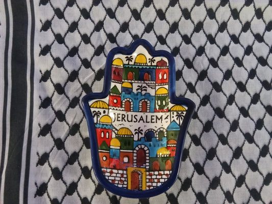 Small Hand-Designed Plate clay made in Jerusalem