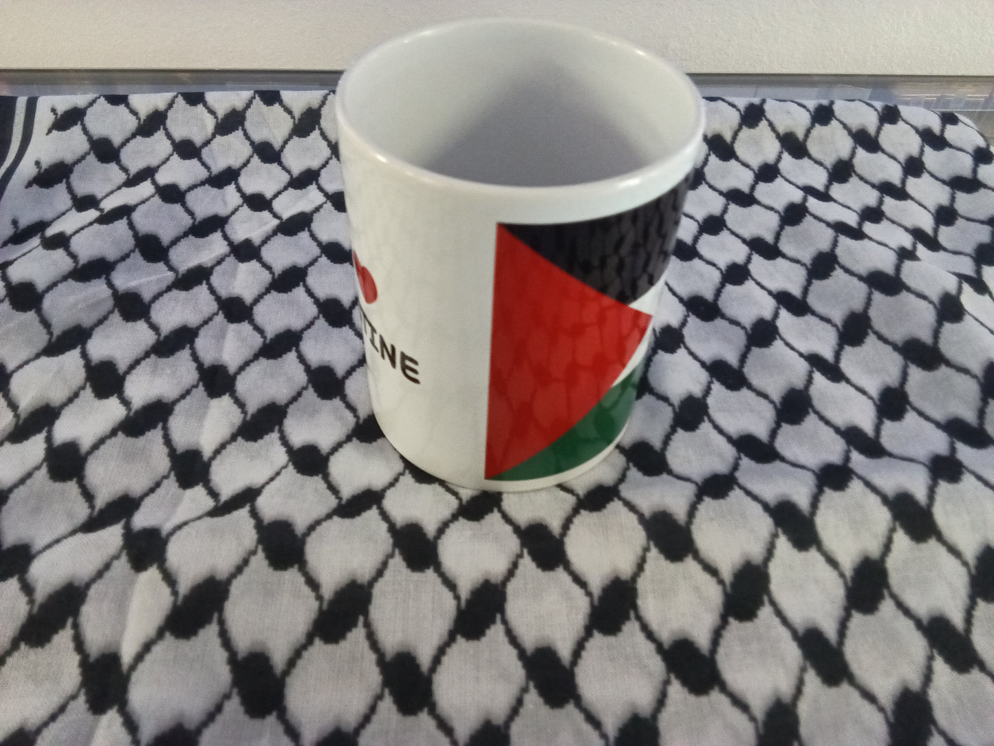 •	Palestinian glass art cups glossy ceramic
